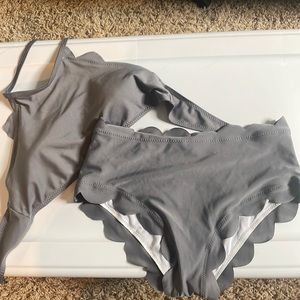 gray/purple ish bathing suit